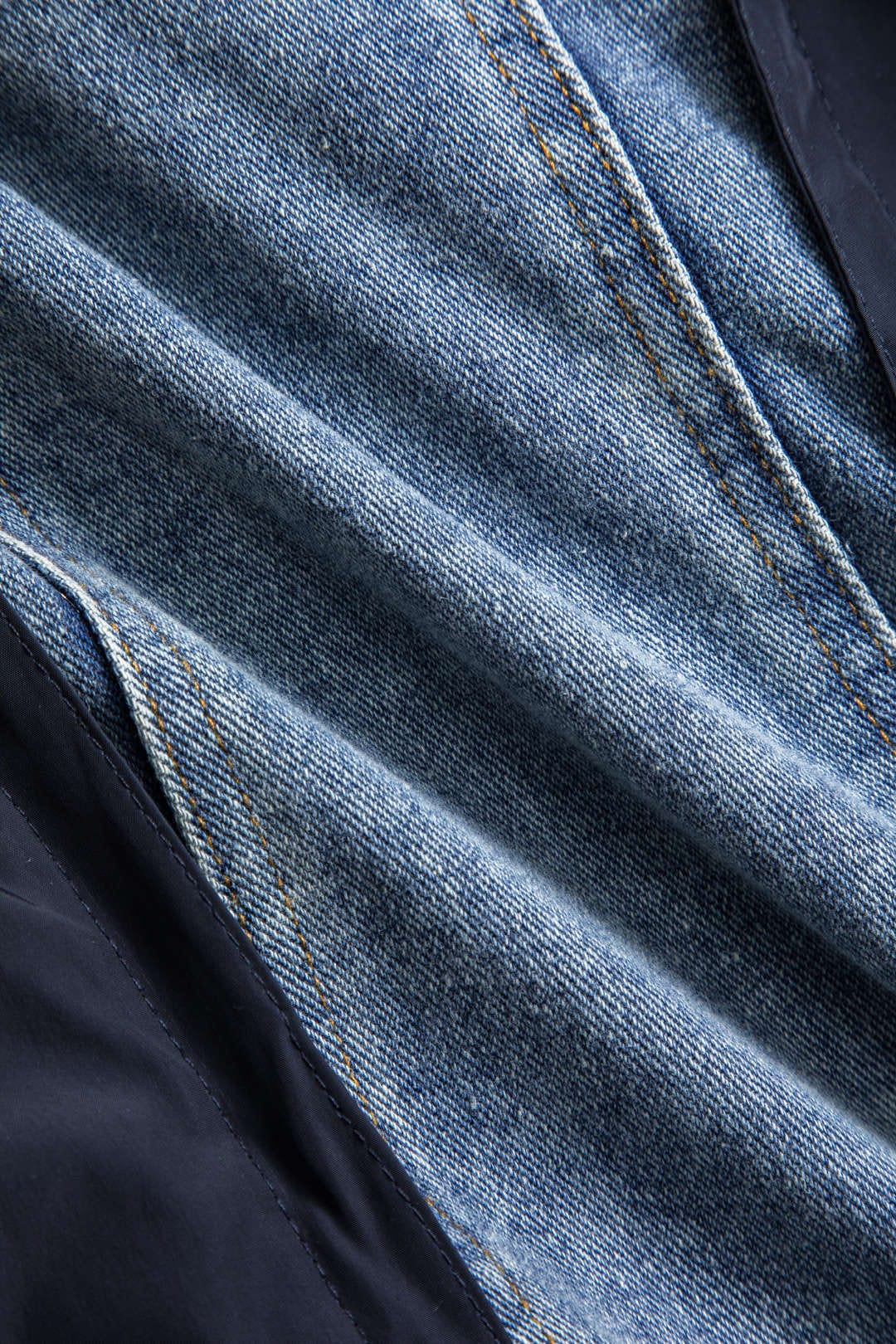 Unisex Lederjacke Patchwork Denim Nylon