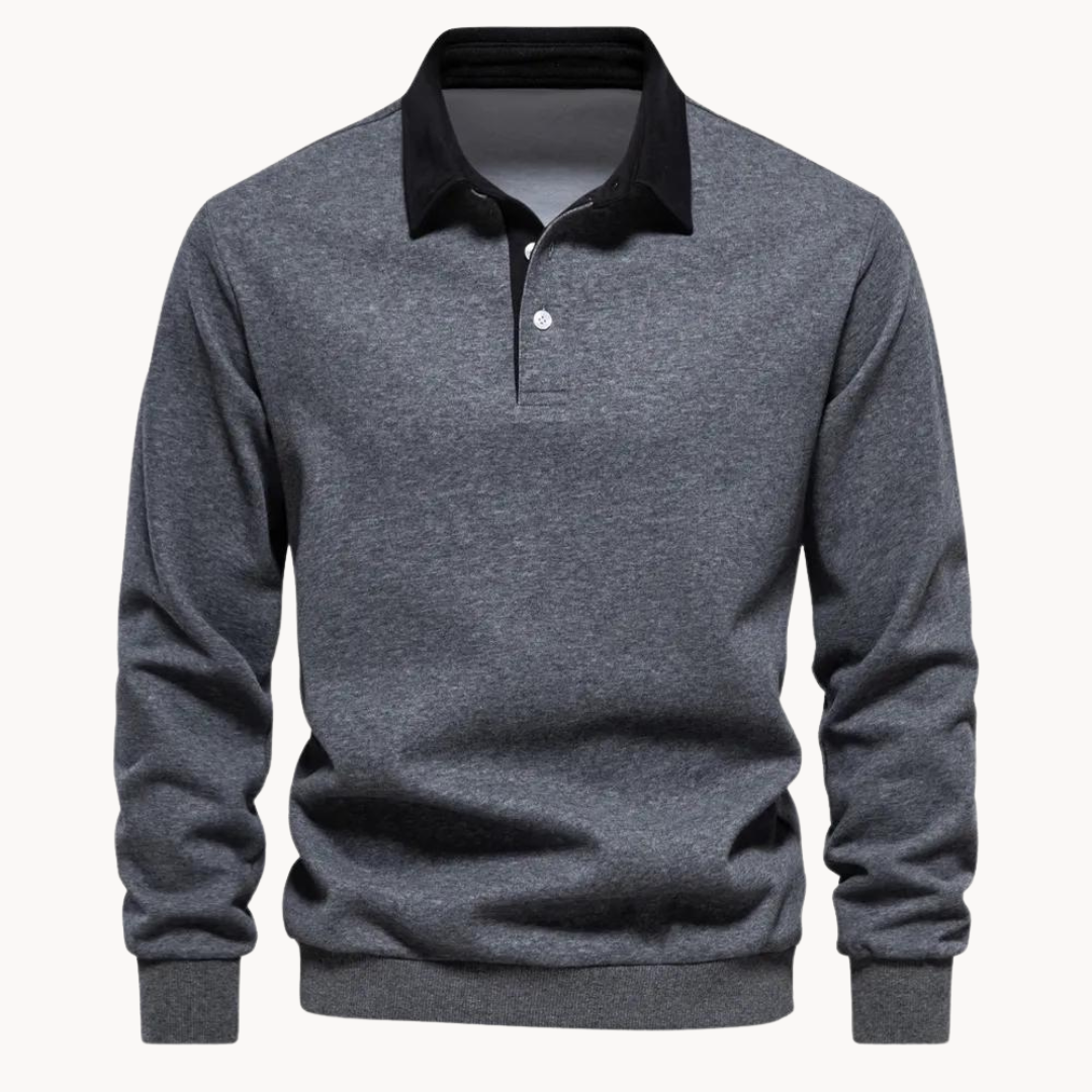 Herren Sweatshirt Pullover Lässig mit Polokragen - Norvielle
