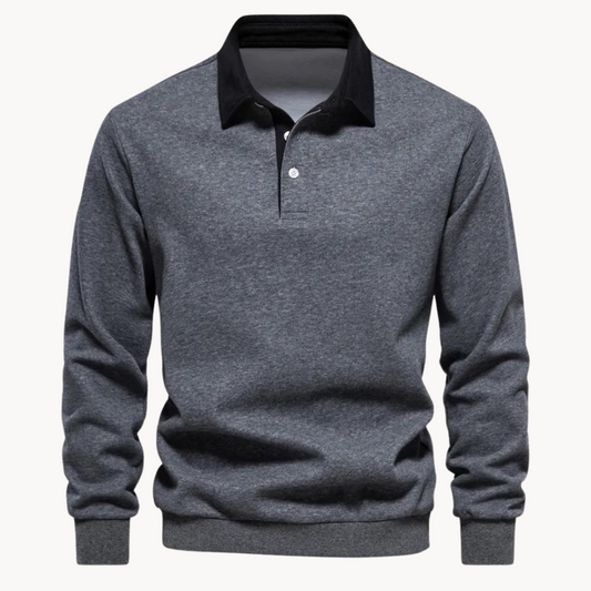 Herren Sweatshirt Pullover Lässig mit Polokragen - Norvielle