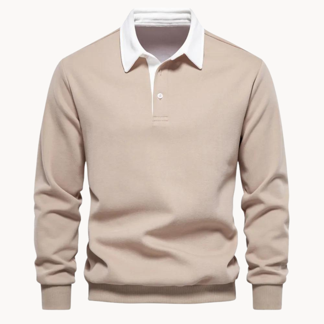 Herren Sweatshirt Pullover Lässig mit Polokragen