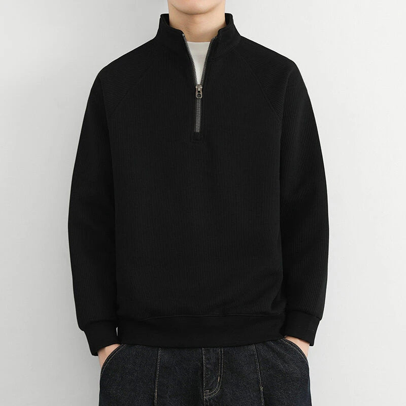 Herren Langarm-Sweatshirt Lässig Mit Reißverschluss