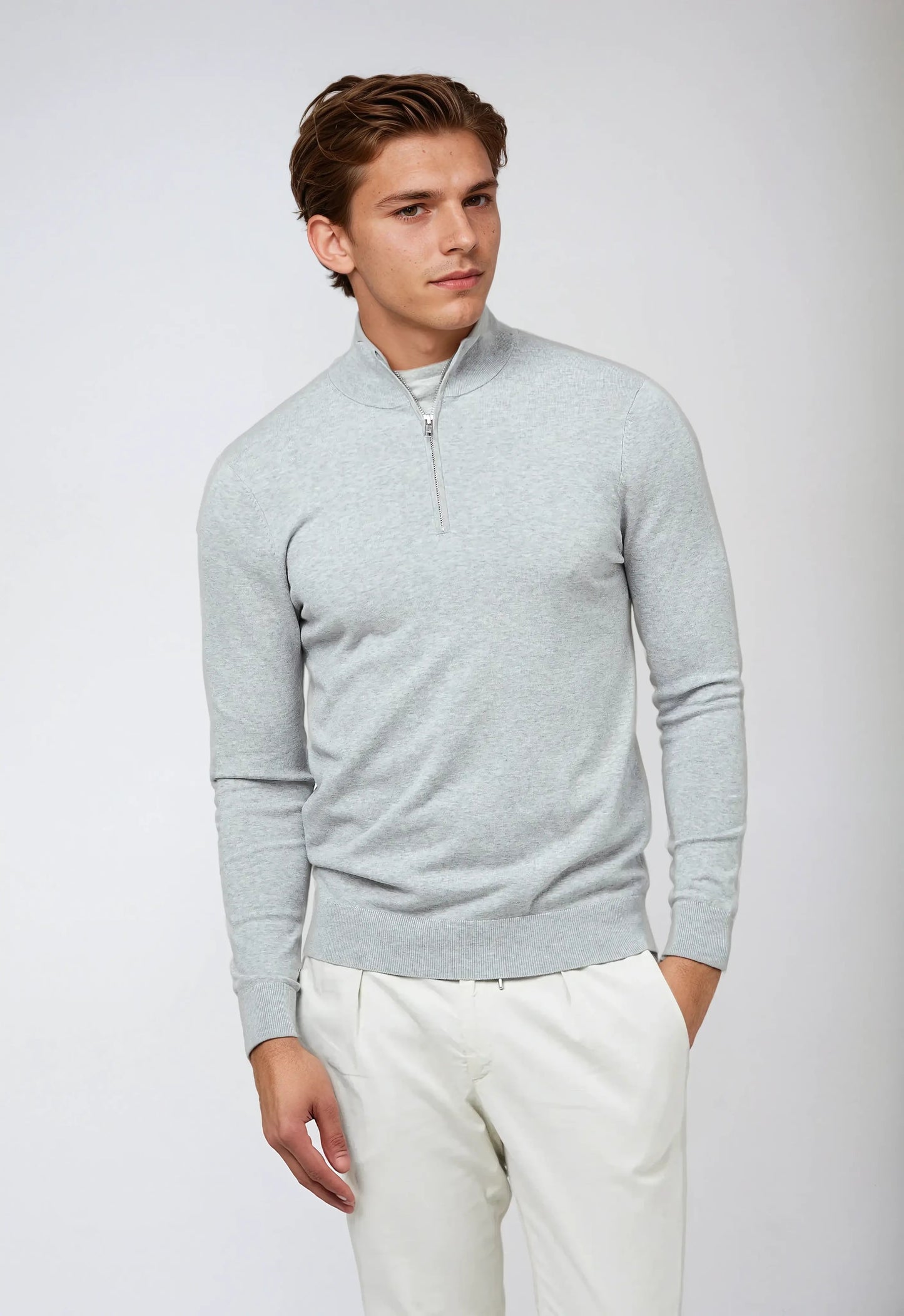 Herren Pullover Lässig Reißverschluss Kragen