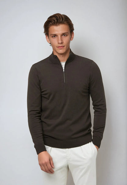 Herren Pullover Lässig Reißverschluss Kragen