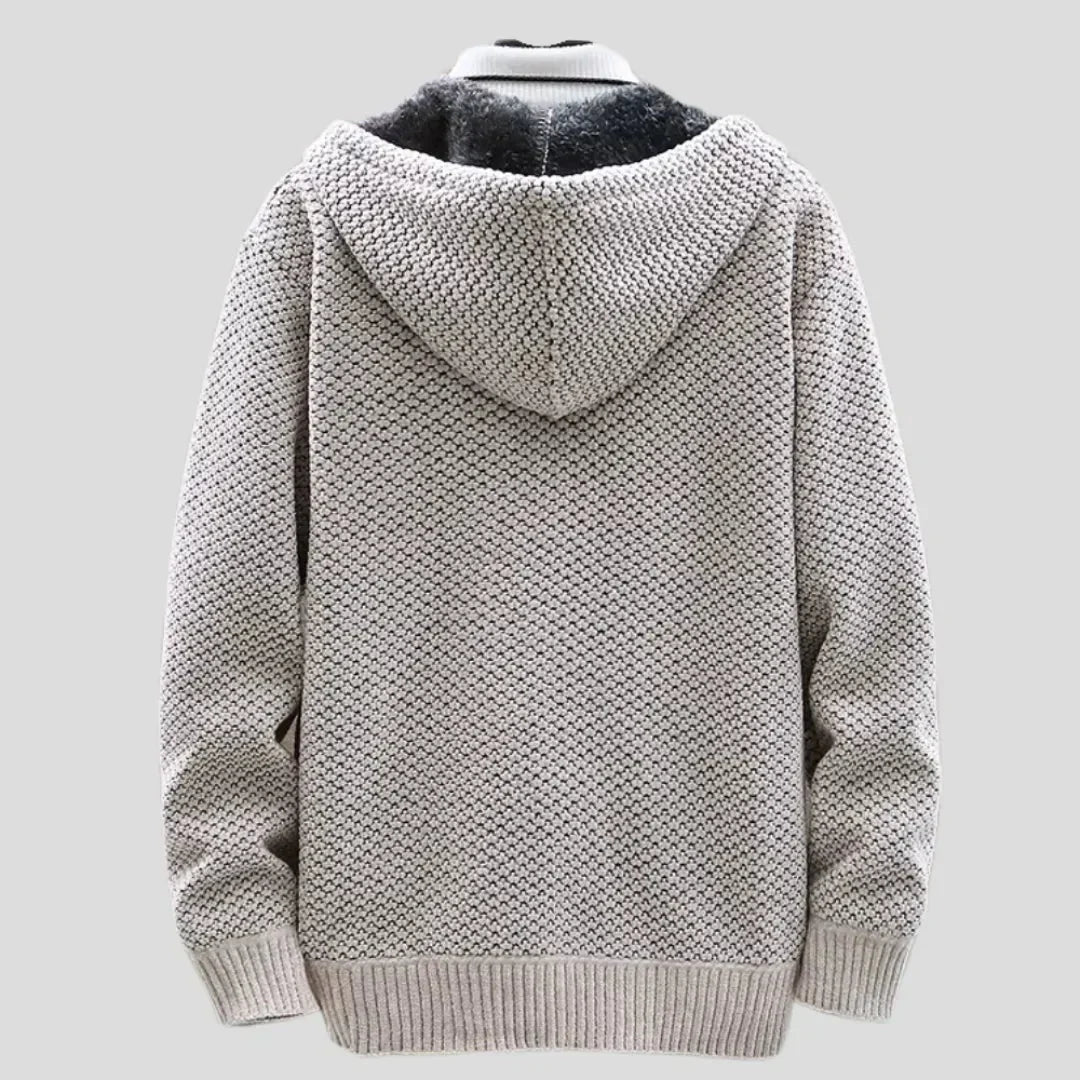 Damen Strickfleece Hoodie Warm Mit Reißverschluss - Norvielle