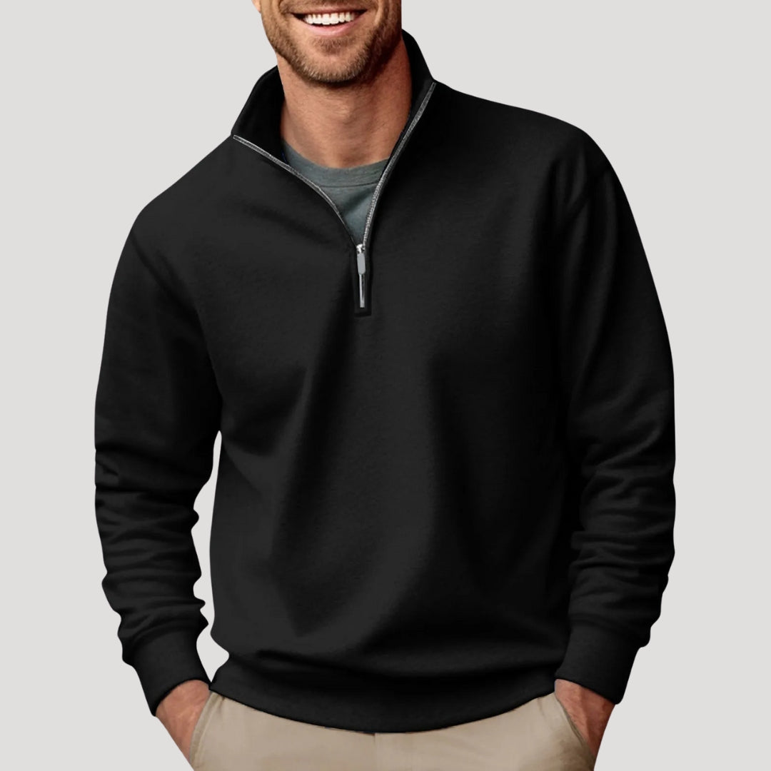 Herren Pullover Klassisch Viertelreißverschluss Modern