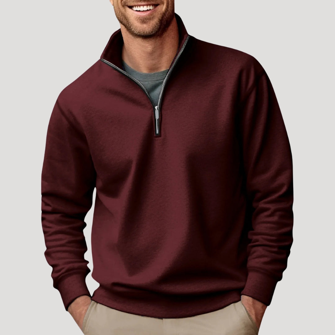 Herren Pullover Klassisch Viertelreißverschluss Modern