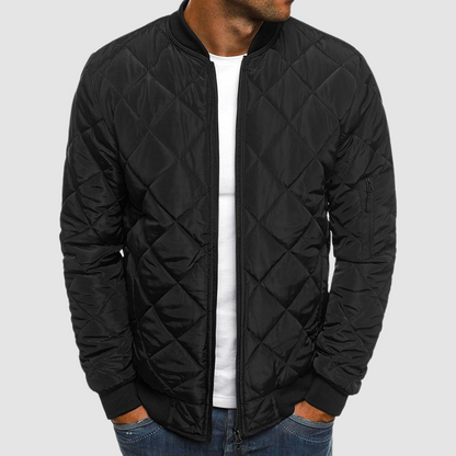 Herren Winterjacke Gesteppt Warm Isoliert Schwarz - Norvielle