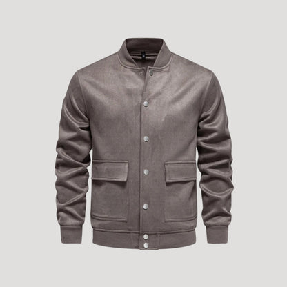 Herren Lederjacke Schwarz Lässiger Winterbomber - Norvielle