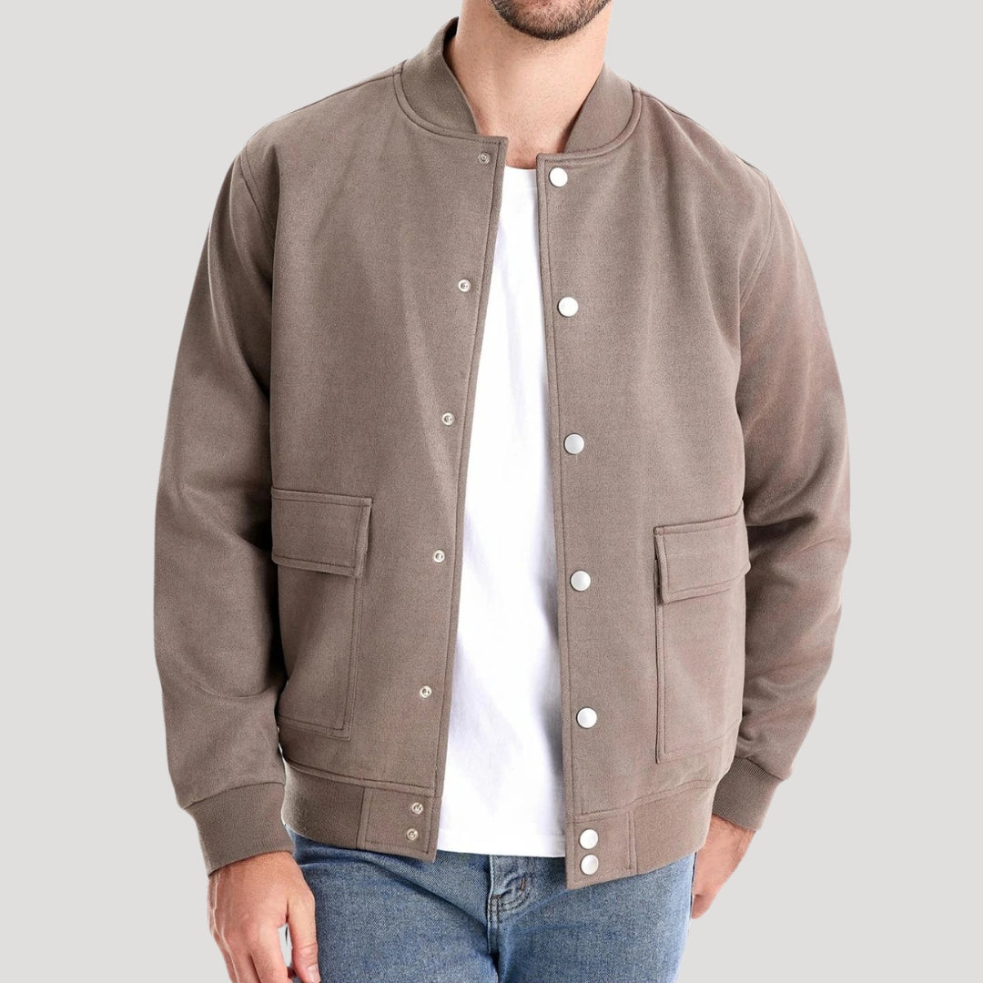 Herren Lederjacke Lässiger Winterbomber