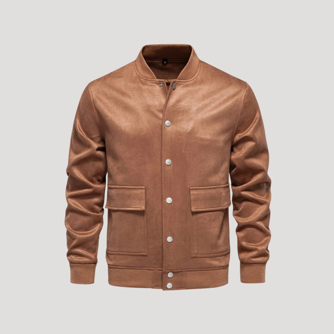 Herren Lederjacke Lässiger Winterbomber
