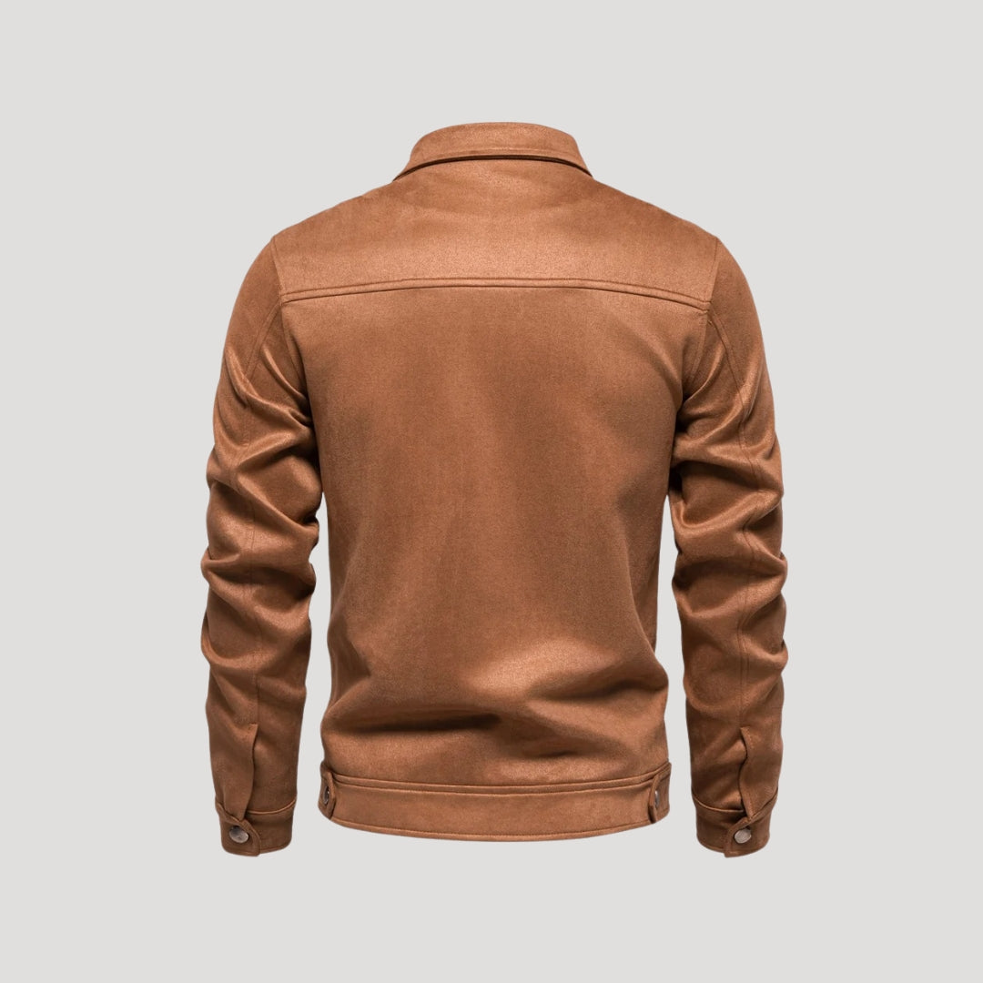 Herren Lederjacke Lässiger Winterbomber