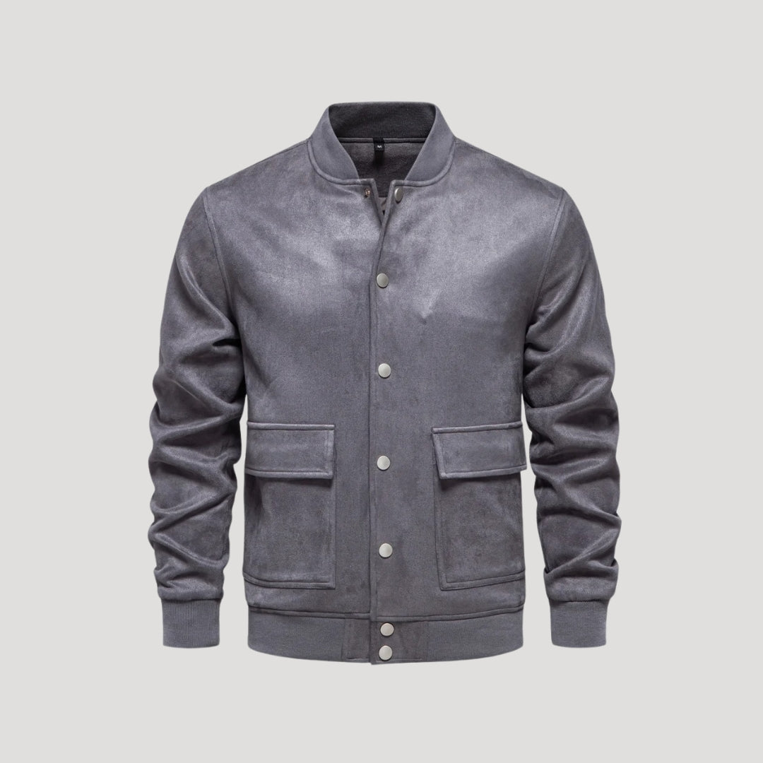 Herren Lederjacke Lässiger Winterbomber