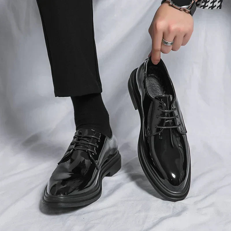 Herren Derby Schuhe Leder Glänzend