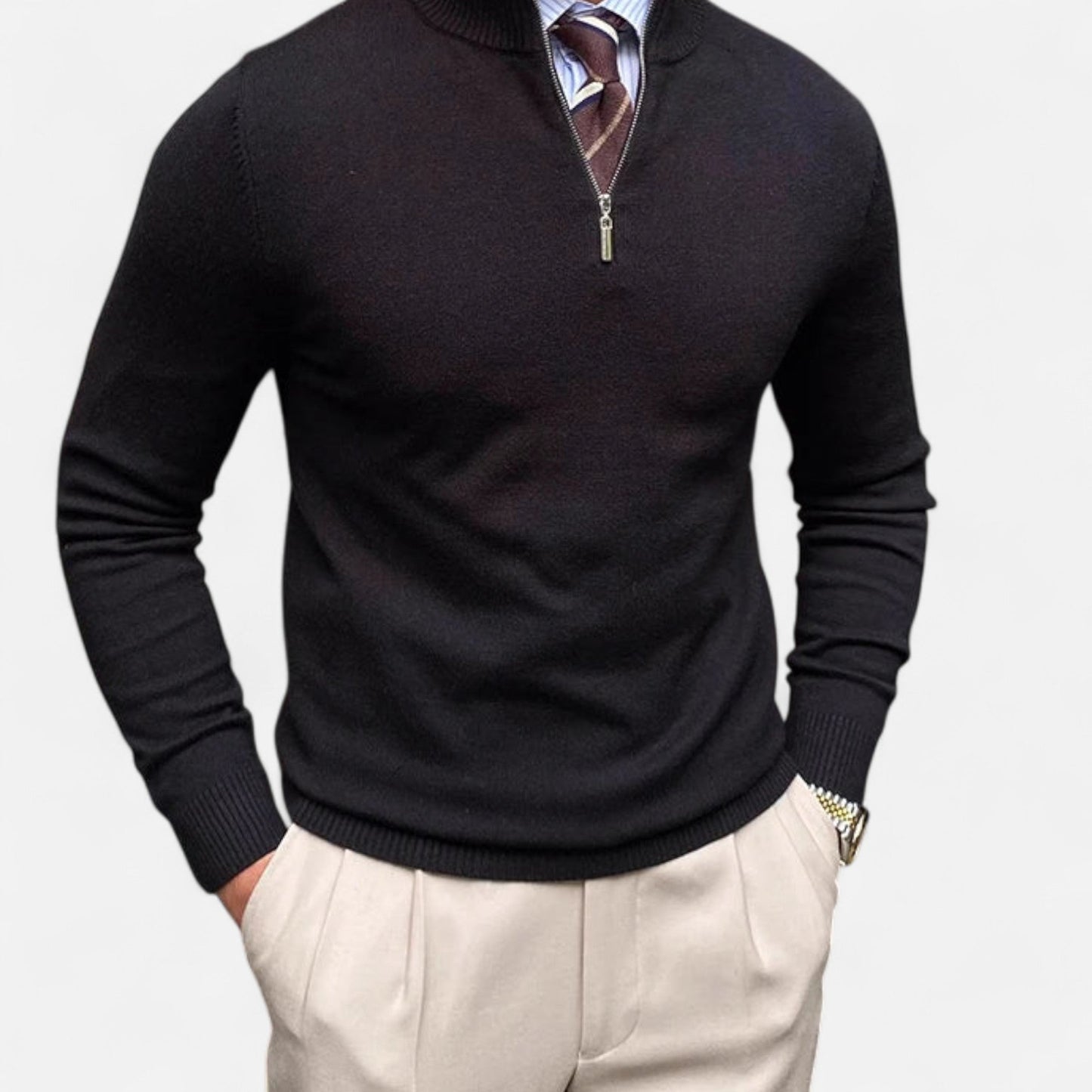 Herren Pullover Halbzipper Bequem Frühjahr