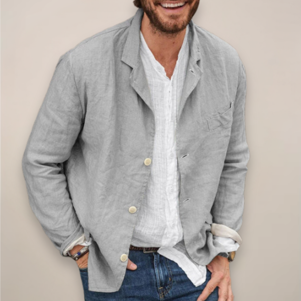 Herren Blazer Relaxed Fit Bequem Modern