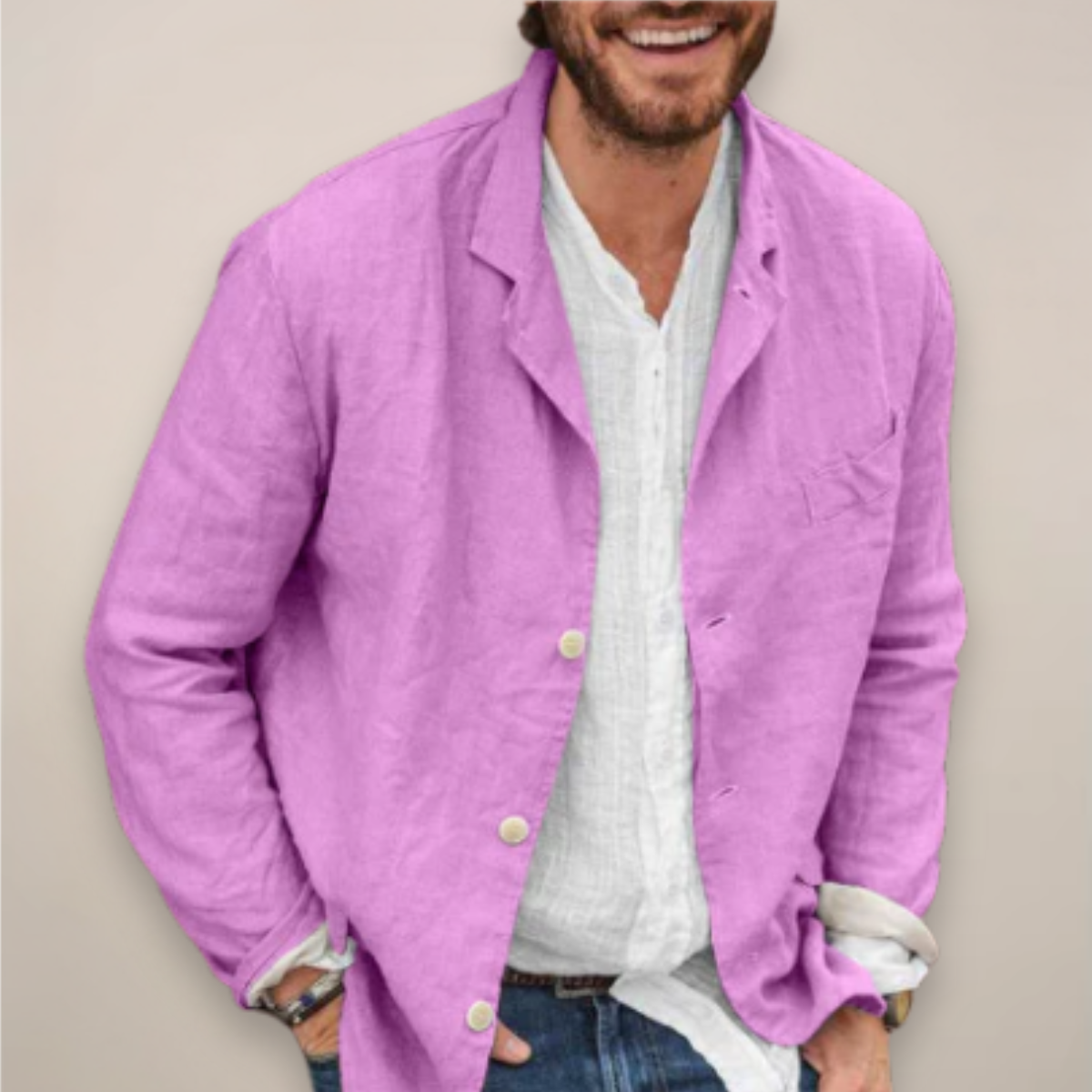 Herren Blazer Relaxed Fit Bequem Modern