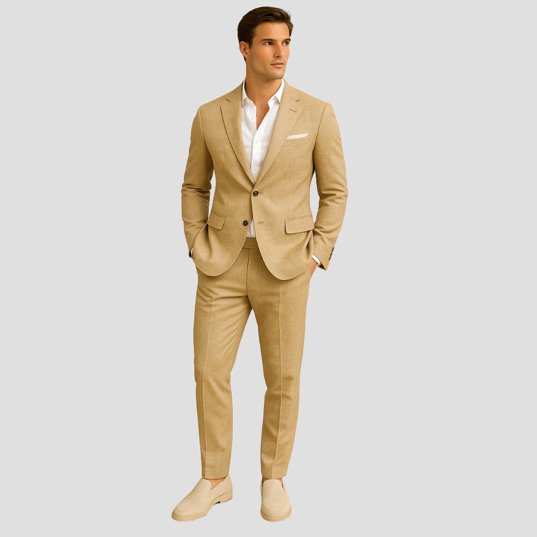 Herren 3-teiliger Karierter Anzug Modern Frühling