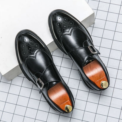 Herren Monk Strap Schuhe Leder Braun Elegant - Norvielle
