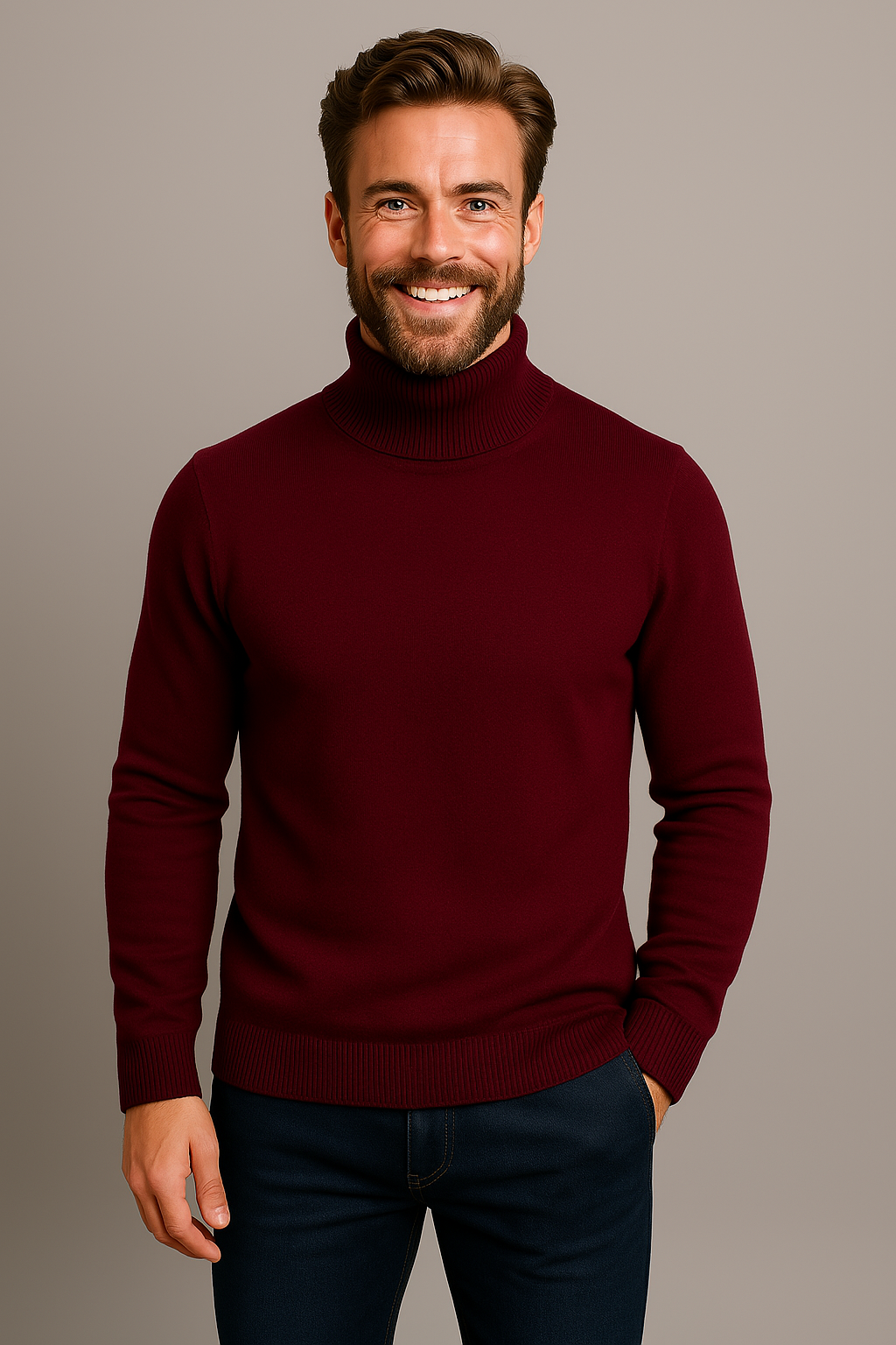 Herren Rollkragenpullover Leicht Modern Frühjahr