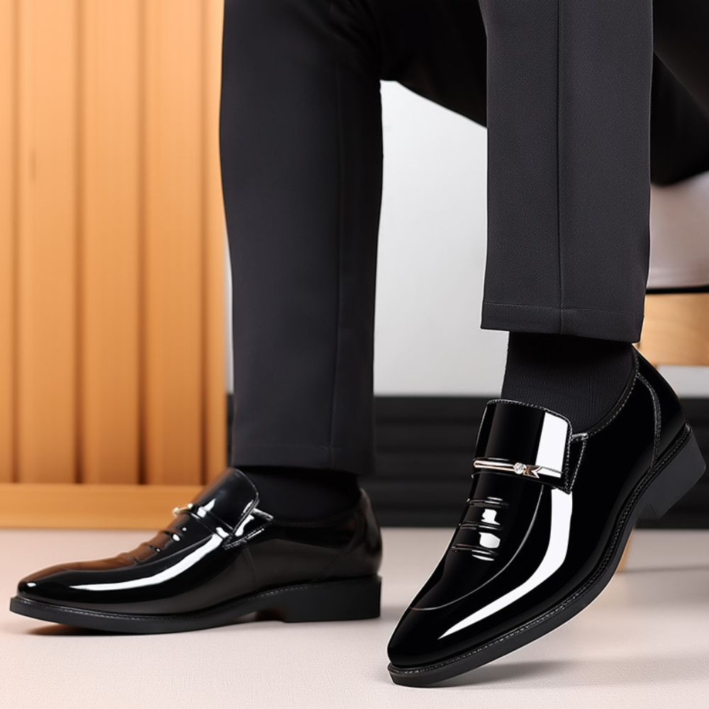 Herren Slip-On Schuhe Elegantes Leder Braun