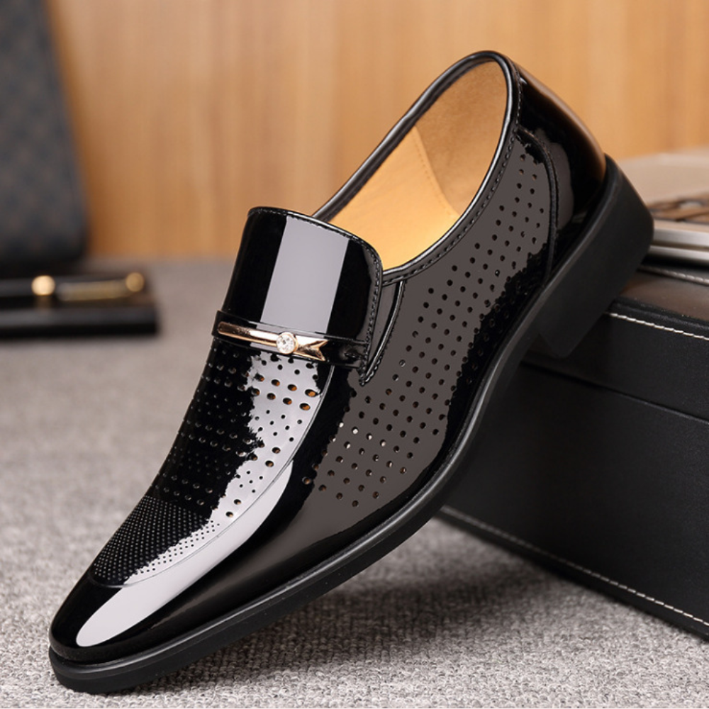 Herren Slip-On Schuhe Elegantes Leder Braun