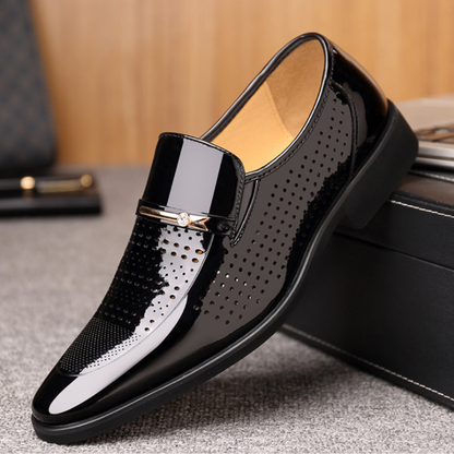 Herren Slip-On Schuhe Elegantes Leder Braun