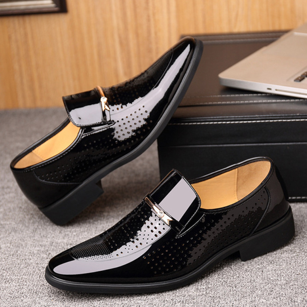 Herren Slip-On Schuhe Elegantes Leder Braun