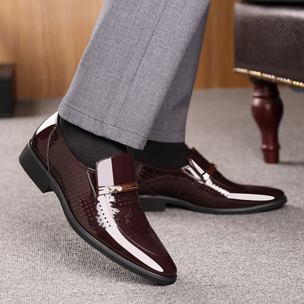 Herren Slip-On Schuhe Elegantes Leder Braun