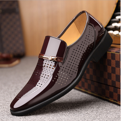 Herren Slip-On Schuhe Elegantes Leder Braun