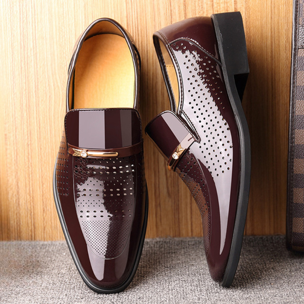 Herren Slip-On Schuhe Elegantes Leder Braun