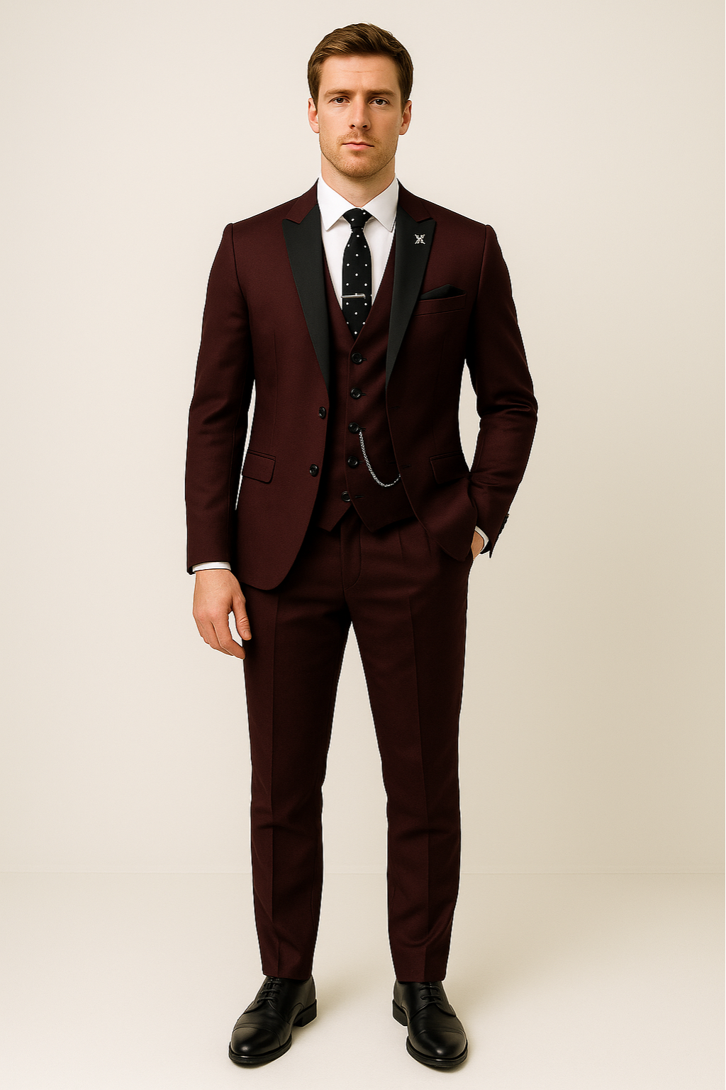 Herren Anzug Set 3-teilig Leicht Elegant