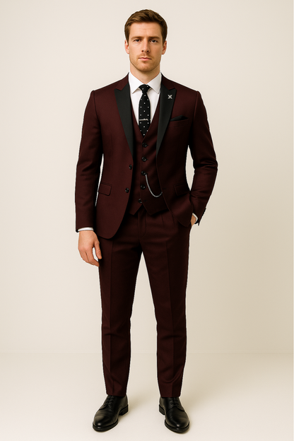 Herren Anzug Set 3-teilig Leicht Elegant