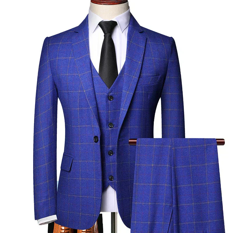 Herren Karierter Anzug Slim Fit Frühlingsanzug - Norvielle