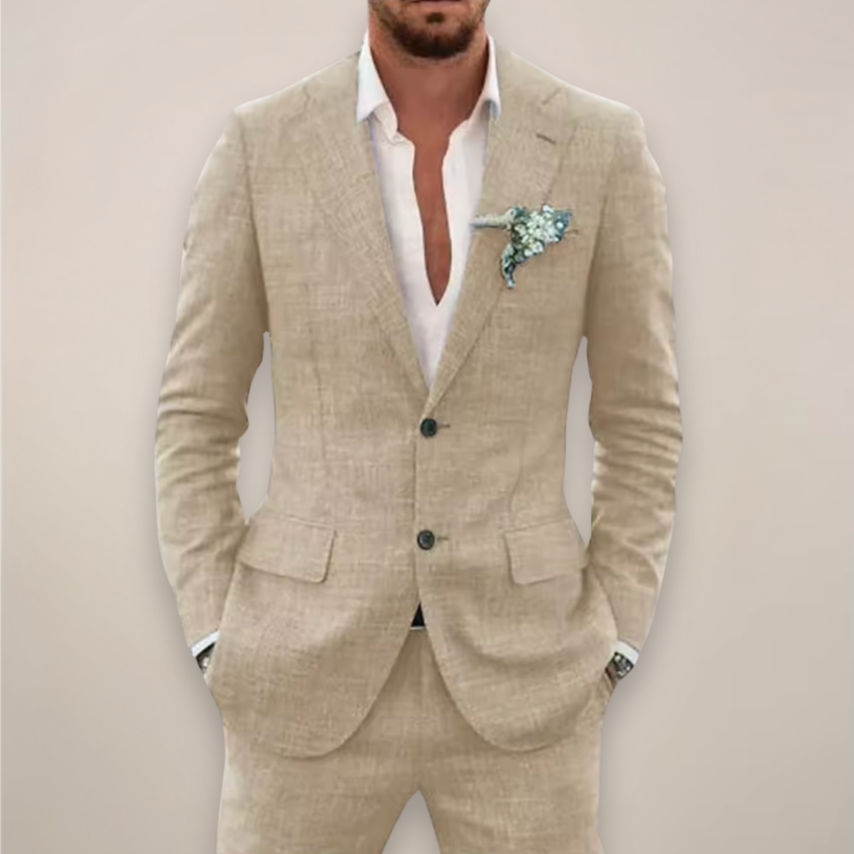 Herren Slim-Fit Anzug Grau/ Frühjahr