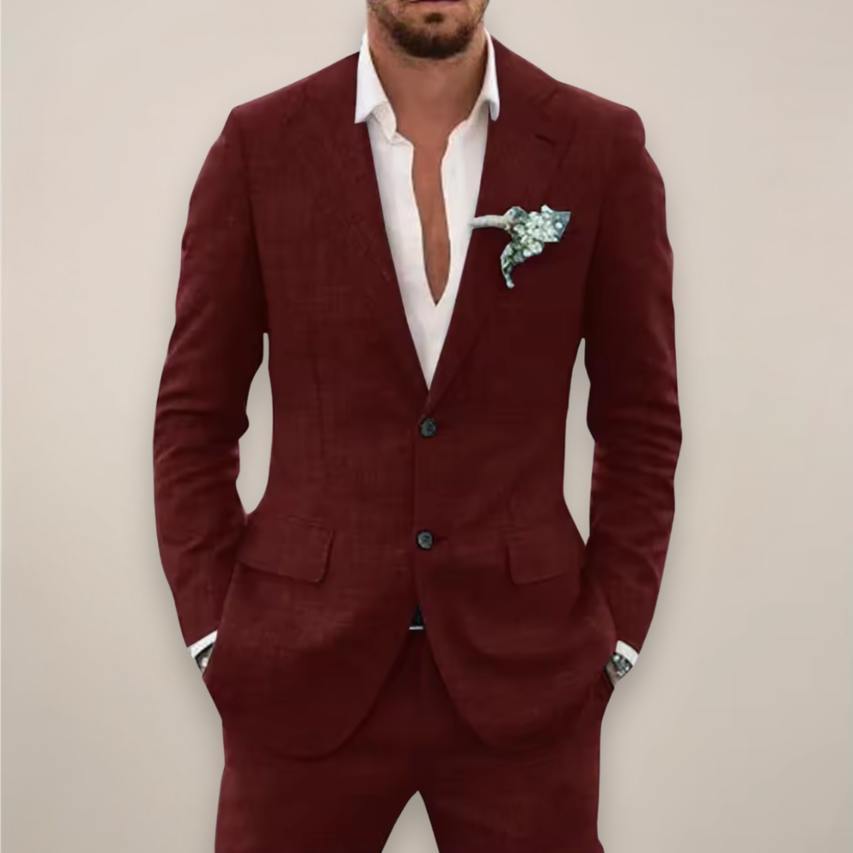 Herren Anzug 2-teilig Slim Fit Modern