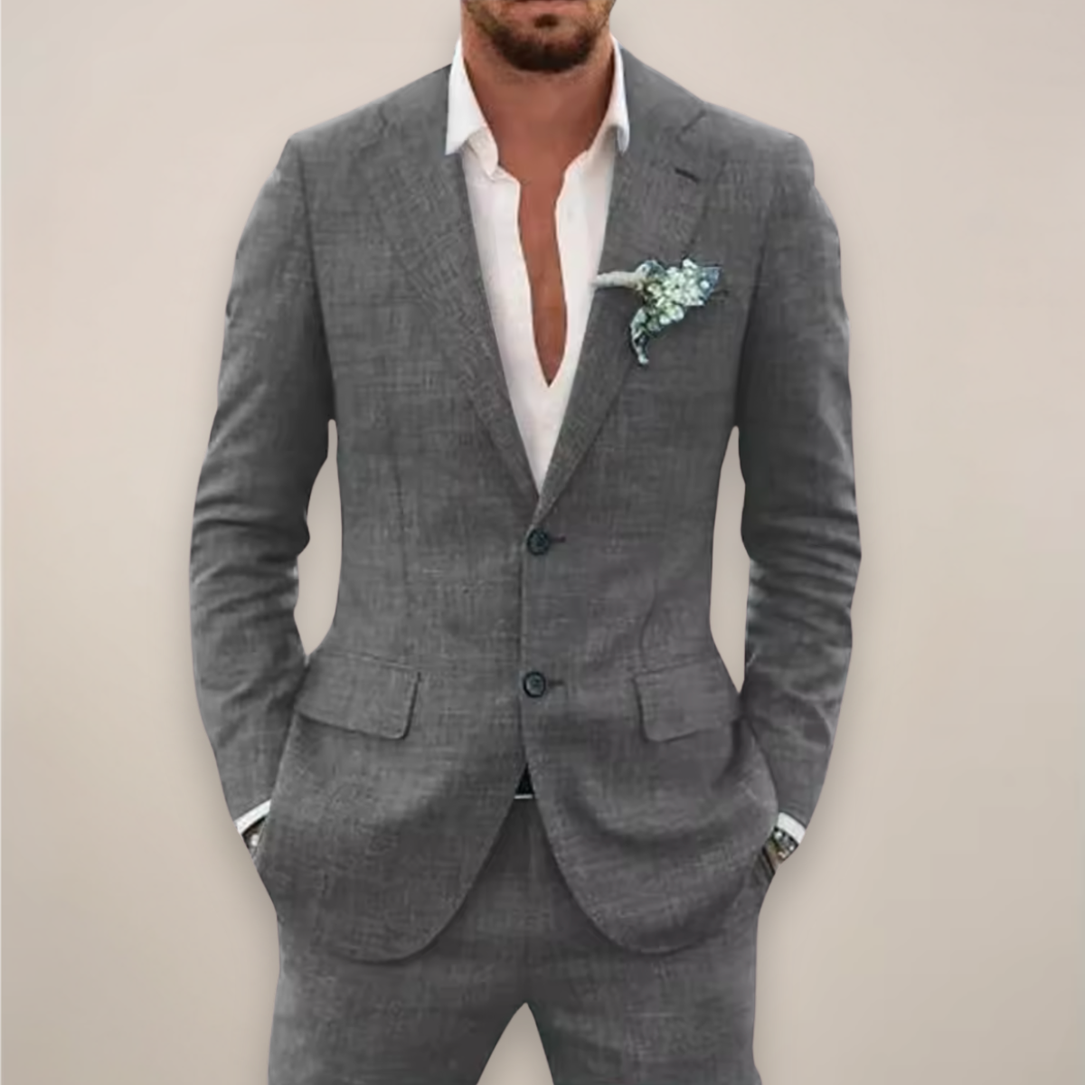 Herren Anzug 2-teilig Slim Fit Modern