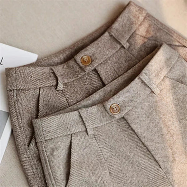 Herren Hochtaillierten Hosen mit Falten Vintage-Stil