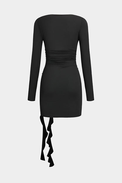 Damen Minikleid Langärmlig Figurbetont
