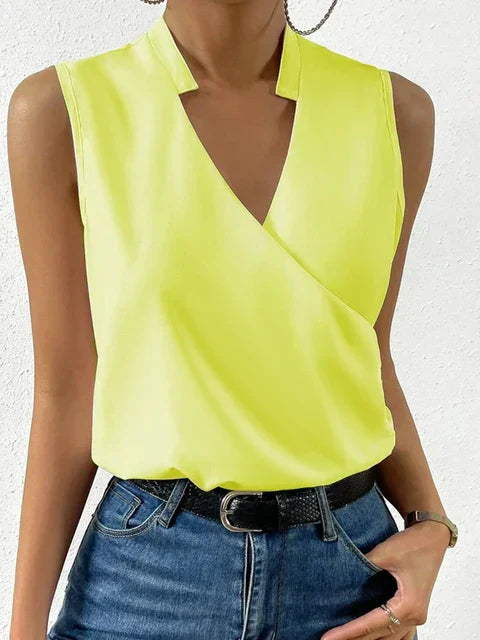 Damen V-Ausschnitt Elegantes Leicht Sommer Oberteil