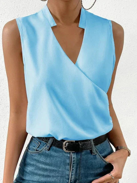Damen V-Ausschnitt Elegantes Leicht Sommer Oberteil