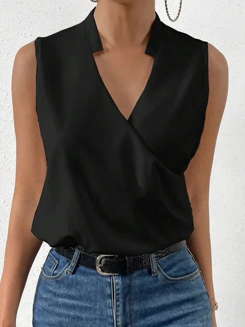 Damen V-Ausschnitt Elegantes Leicht Sommer Oberteil