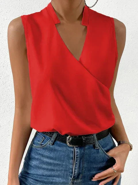 Damen V-Ausschnitt Elegantes Leicht Sommer Oberteil