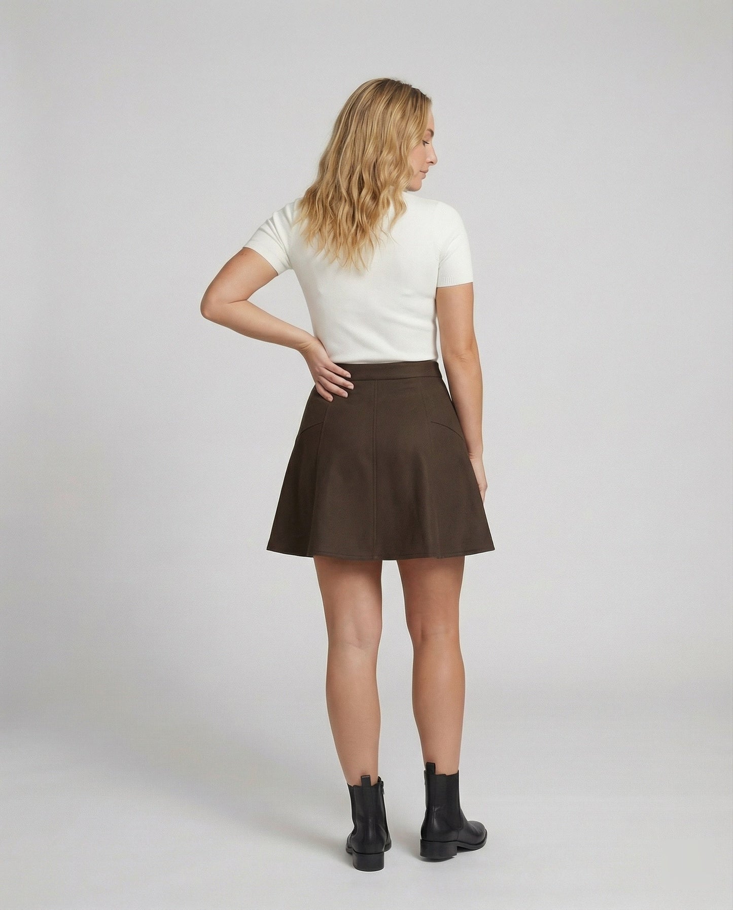Hochtaillierter Damen Minirock A-Linie