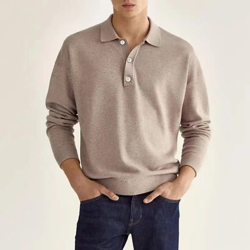 Herren Langarm-Poloshirt Klassisch