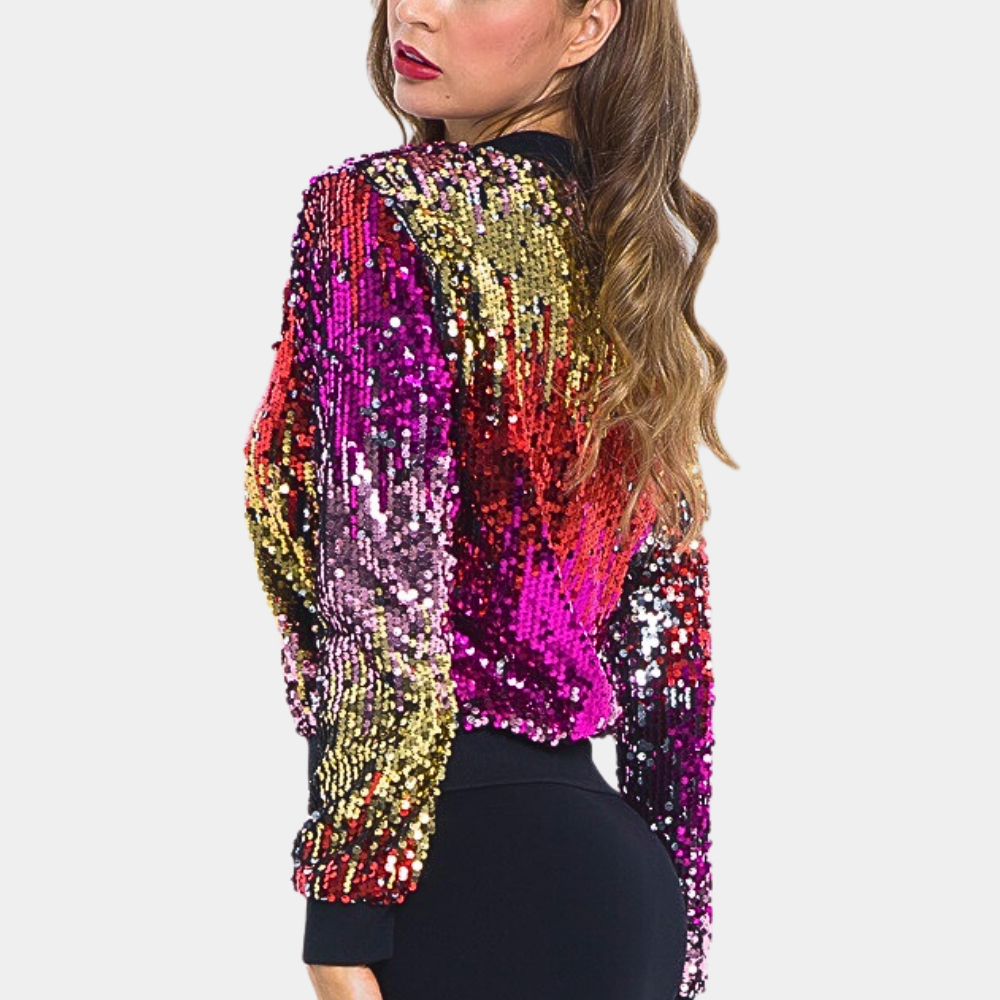 Damen Glitzerjacke Pailletten Kurzjacke Modern Herbst - Norvielle