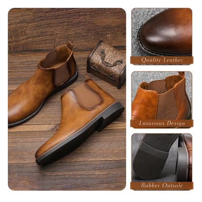 Herren Chelsea Boots Leder Komfortabel