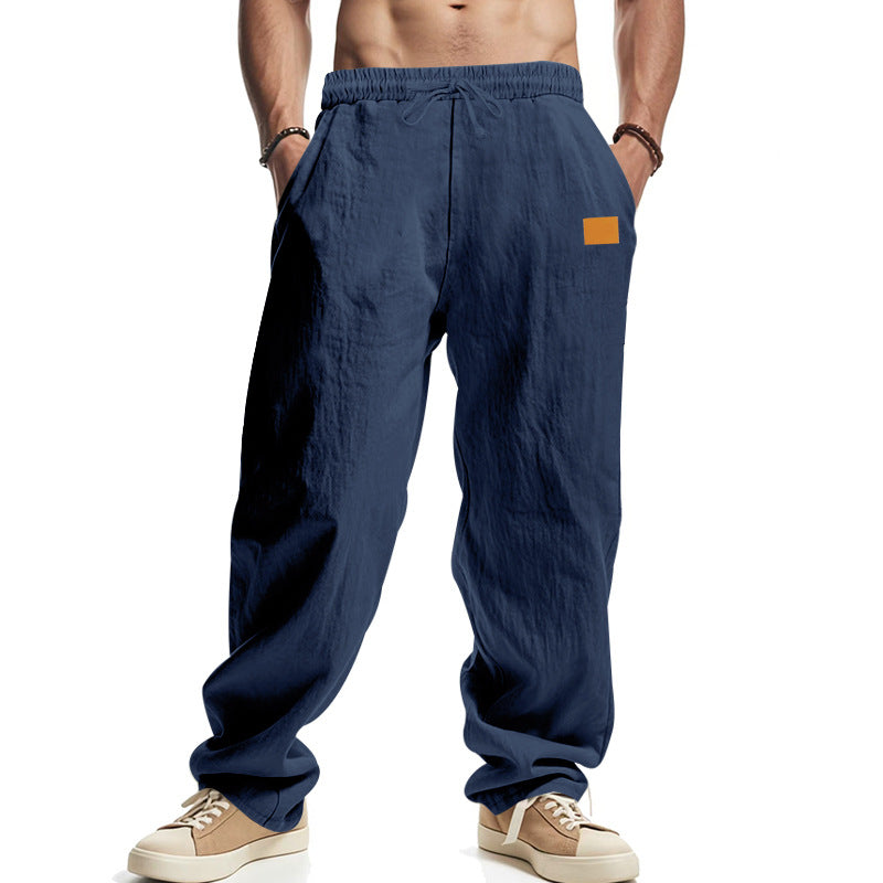 Herrenhose Leinenbaumwolle Elastisch Bequem