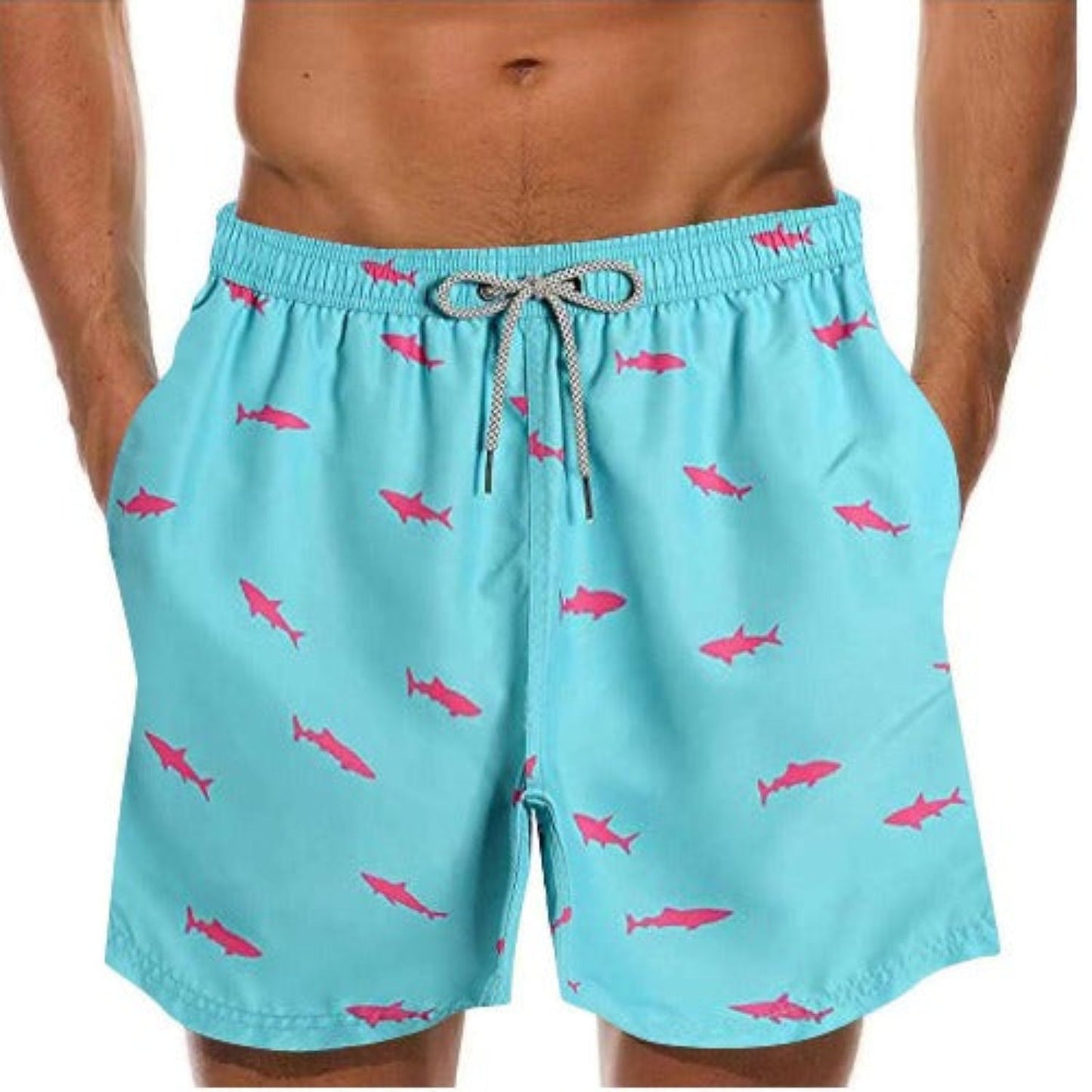 Herren Sommer Shorts Leicht Baumwolle Beige - Norvielle