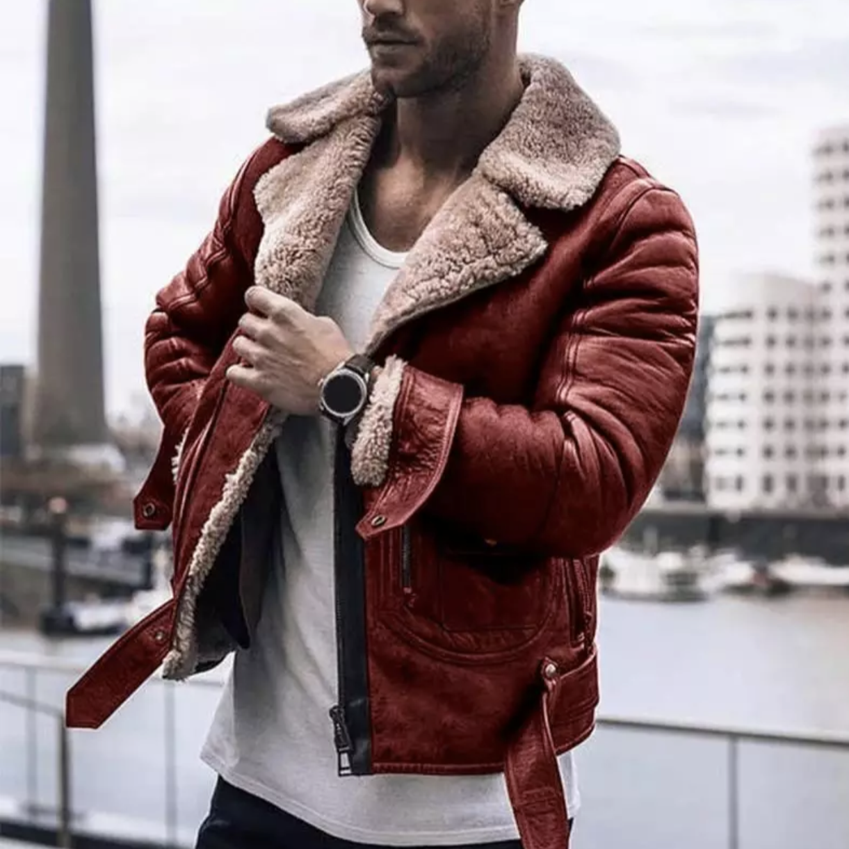 Herren Winterjacke Warm Isoliert Modern