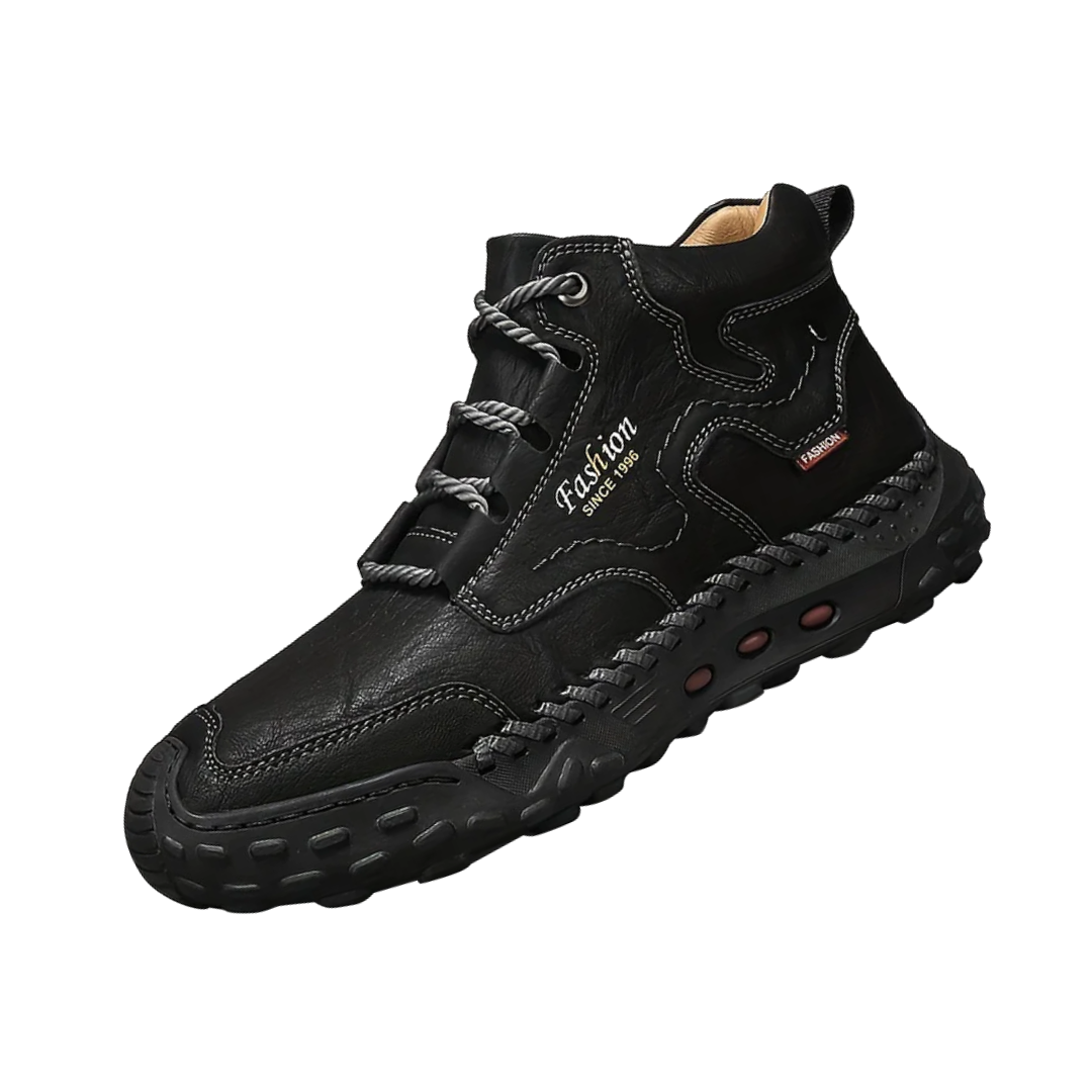 Herren Orthopädische Stiefel Elegant Leder Schwarz - Norvielle